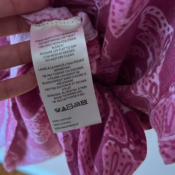 FREE PEOPLE 100% Cotton Relaxed Floral Paisley Tee XS - Picture 6 of 9